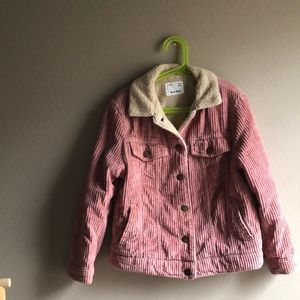Good condition Zara kids corduroy sherpa overcoat jacket 9